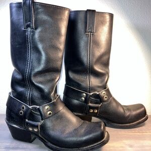 Double-H Women's Black Harness Motorcycle Boots
